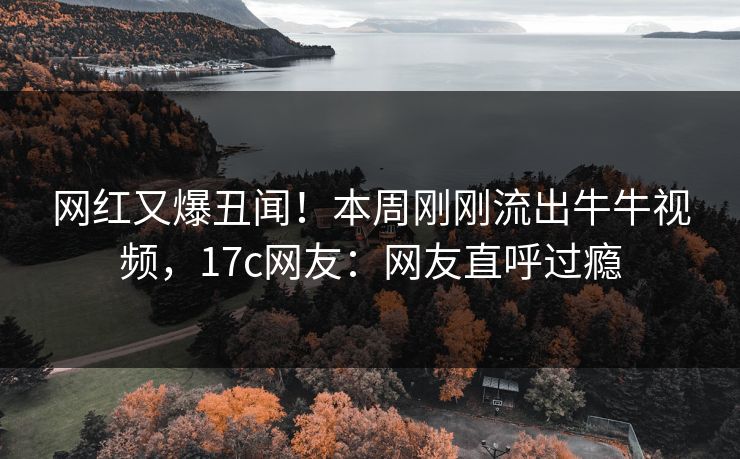 网红又爆丑闻！本周刚刚流出牛牛视频，17c网友：网友直呼过瘾
